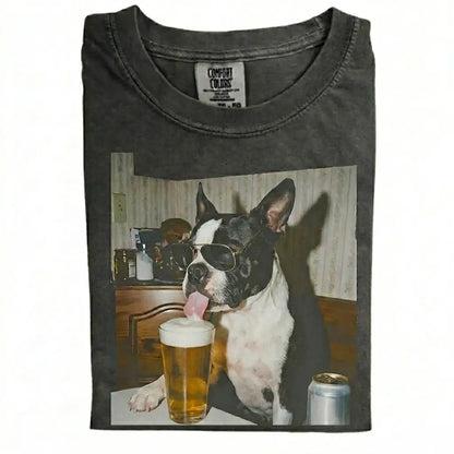Comfort Colors 50+ Dog Breeds Available Drinking Beer Shirt – Vintage 90s Funny Edgy Dog Meme Tee, Unisex Casual Streetwear Gift
