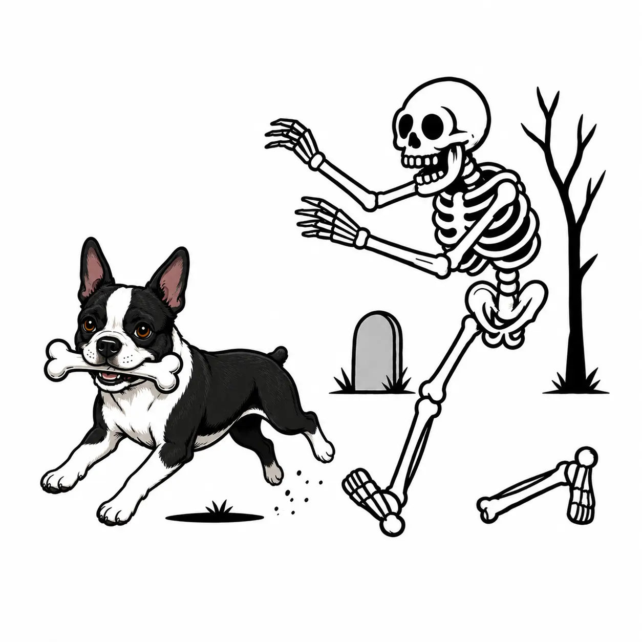 Comfort Colors 50+ Dog Breeds Halloween Skeleton Tee
