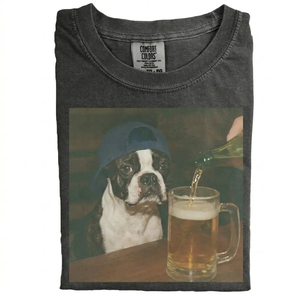 Comfort Colors 50+ Dog Breeds Available Beer Shirt – Vintage 90s Funny Edgy Dog Meme Tee, Unisex Casual Streetwear Gift