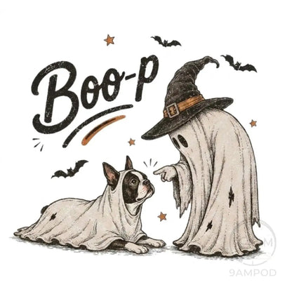 Funny Halloween Dog Mom Boo-p Ghost Dog Comfort Colors Tee
