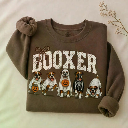 Dark Chocolate 30+ Halloween Dog Breeds Sweatshirt – Spooky Season Dog Mom Crewneck, Cozy Autumn Dog Lover Pullover