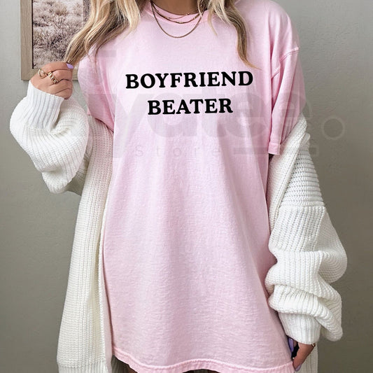 "Boyfriend Beater" Cropped Tank Top – Trendy Y2K Ribbed Fitted Tee - Hiyatee