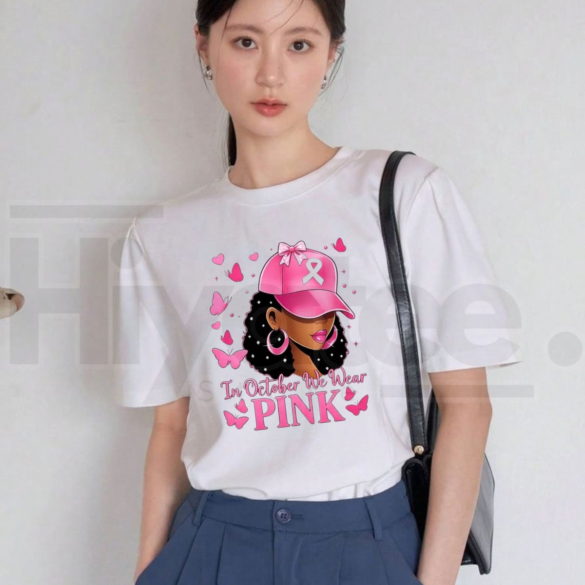 Breast Cancer Butterfly T-Shirt – Pink Ribbon Graphic Tee - Hiyatee
