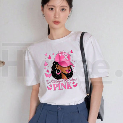 Breast Cancer Butterfly T-Shirt – Pink Ribbon Graphic Tee - Hiyatee