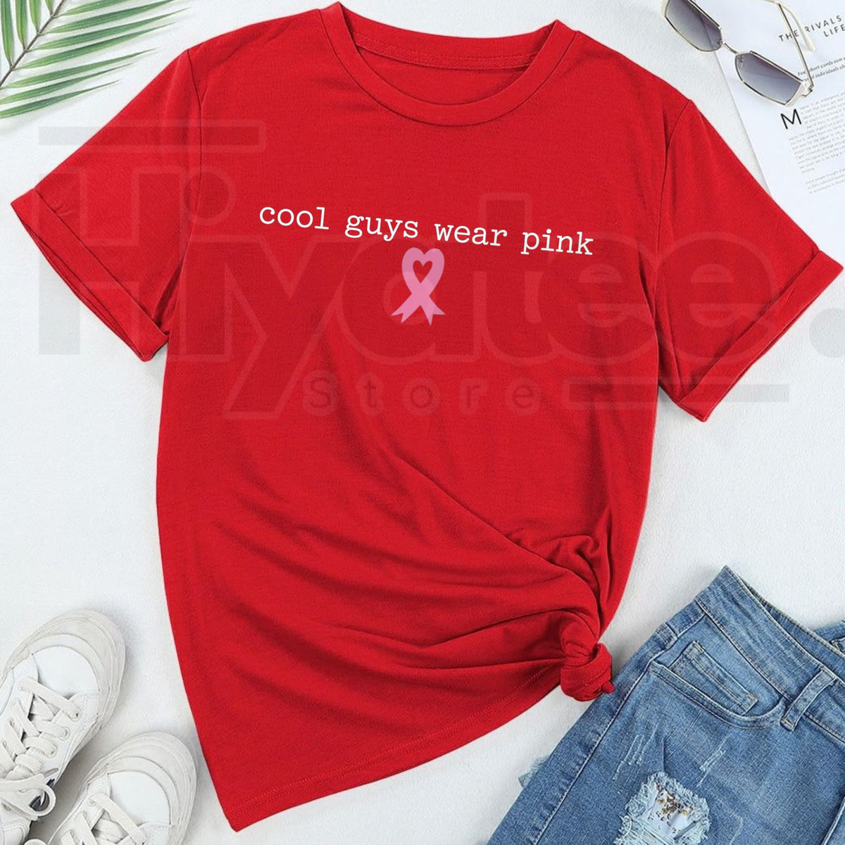 Breast Cancer Shirt For Men – Pink Ribbon Support Squad Graphic Tee - Hiyatee