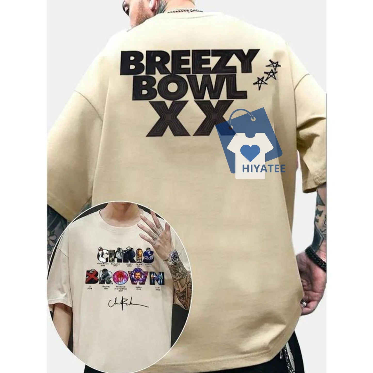 Breezy Bowl XX Tour 2025 T-Shirt – Chris Brown Fan Streetwear-Hiyatee