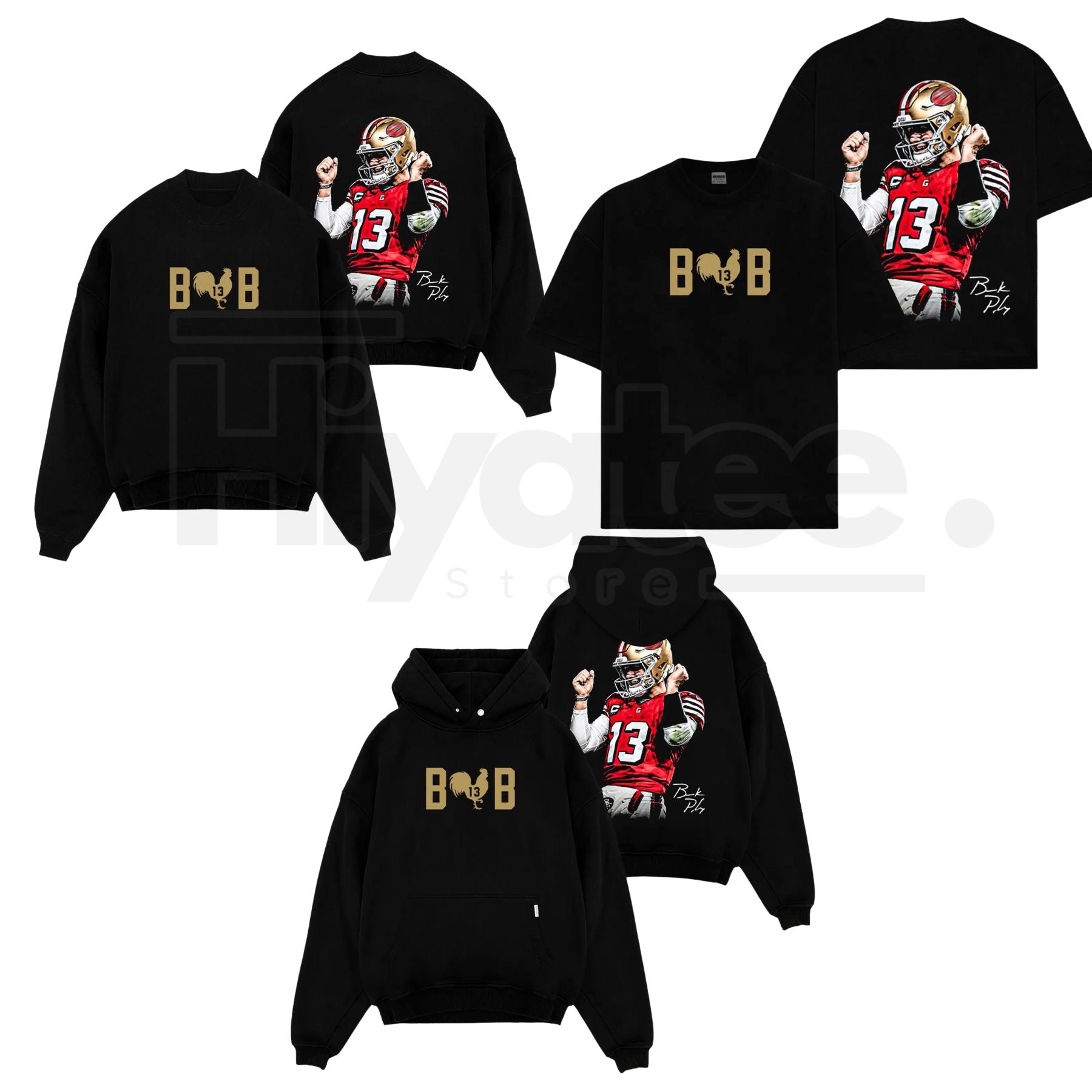 Brock Purdy 13 "Big Cock Brock" Niner Gang Apparel – Game Day Hoodie, Sweatshirt & Tee - Hiyatee