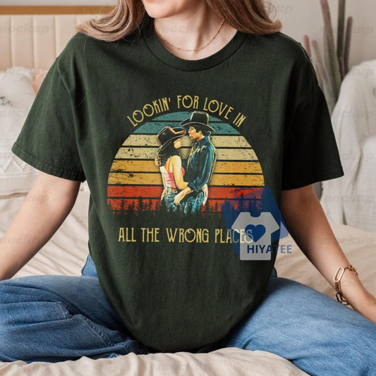 Bud and Sissy “Looking for Love” Shirt – Retro 80s Country Movie Quote Tee, Vintage Cowboy Romance Unisex T-Shirt - Hiyatee