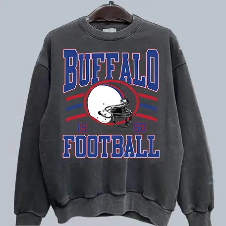 Vintage Team Football Oversized 90s Dark Heather Sweatshirt Retro Sport Tee