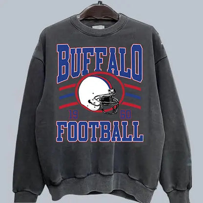 Vintage Team Football Oversized 90s Dark Heather Sweatshirt Retro Sport Tee