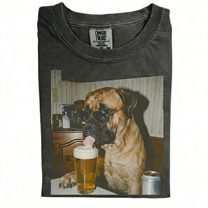 Comfort Colors 50+ Dog Breeds Available Drinking Beer Shirt – Vintage 90s Funny Edgy Dog Meme Tee, Unisex Casual Streetwear Gift