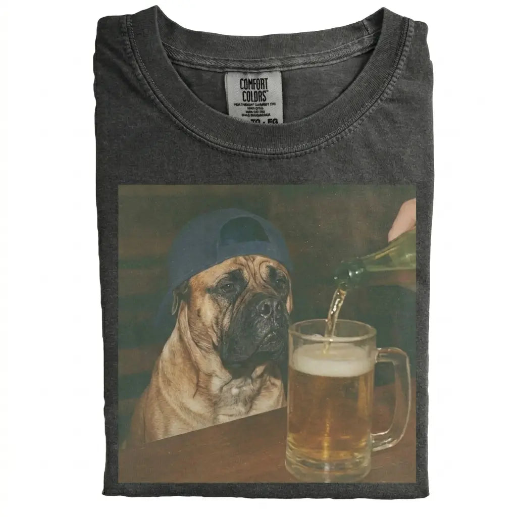 Comfort Colors 50+ Dog Breeds Available Beer Shirt – Vintage 90s Funny Edgy Dog Meme Tee, Unisex Casual Streetwear Gift