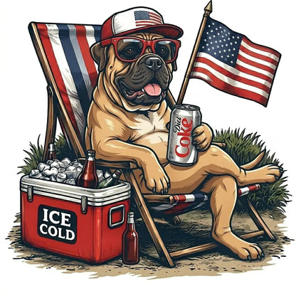 Comfort Colors® Funny 4th of July Dog Shirt – Retro Labrador Diet Coke Patriotic Tee