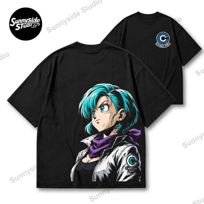 "GAZE" Series Anime 90s Graphic Tee – Retro Anime US Regular Fit Streetwear T-Shirt