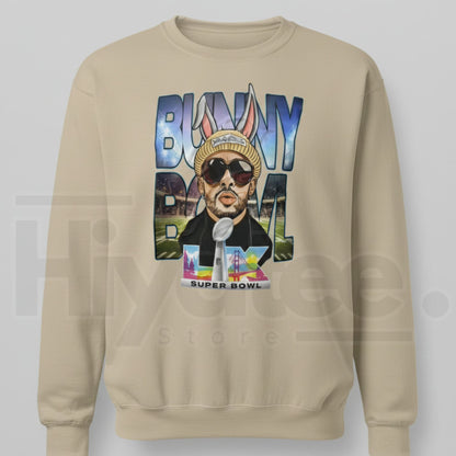 Bunny Bowl Super Bowl Sweatshirt: Retro Game Day Football Bunny Crewneck - Hiyatee