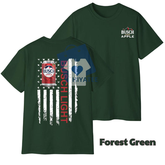 Busch Light Apple American Flag Shirt – Patriotic Beer Tee for Men-Hiyatee
