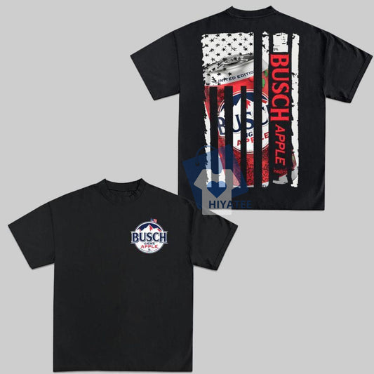 Busch Light Apple USA Flag Shirt – 2-Sided Summer Beer Tee-Hiyatee