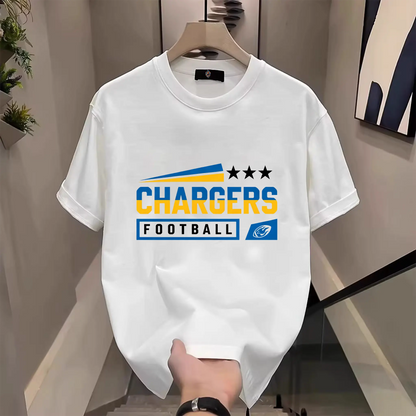Men's Three Star Football Graphic T-Shirt – Sport Fan Game Day Crewneck Tee