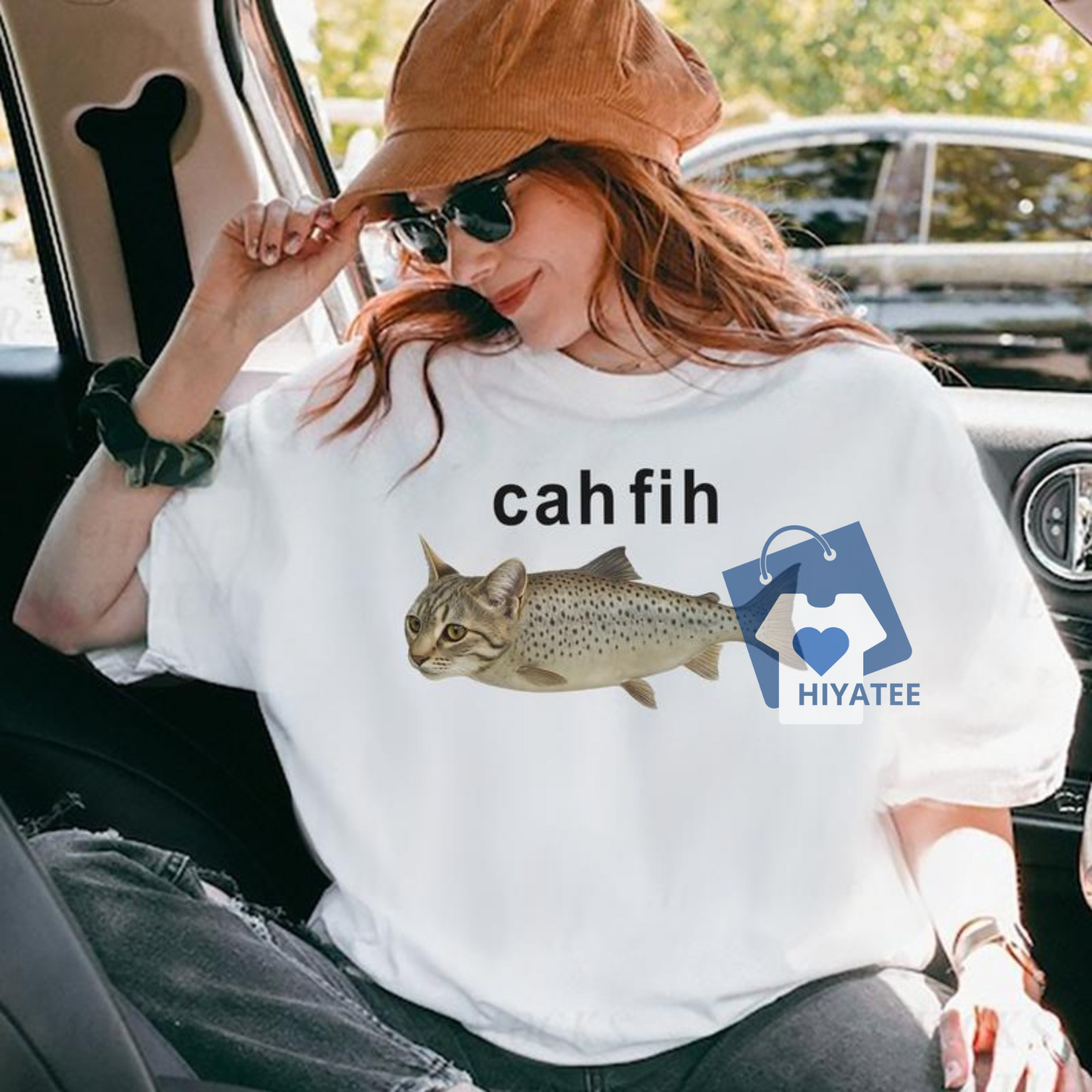 Cah Fih Shirt – Fih Funny Misspelled Fish Meme Tee, Cat & Fish Hoodie, Unisex Tank Top for Meme Lovers - Hiyatee