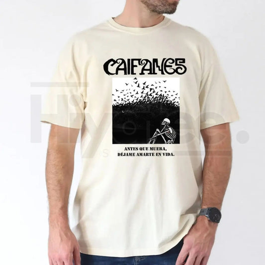 "Caifanes Miedo" – Skeleton Birds & Gothic Letter Graphic Top - Hiyatee