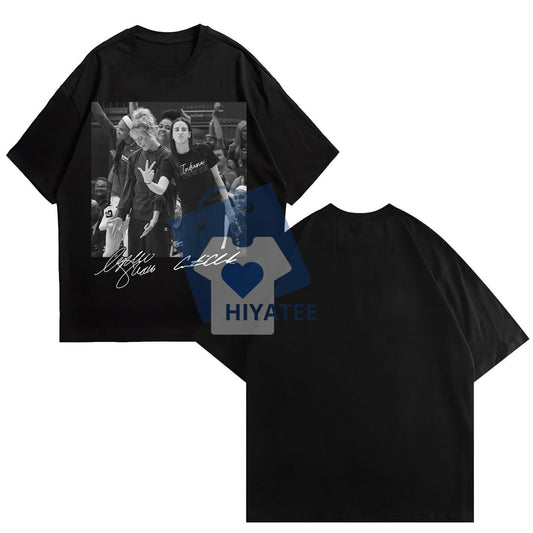 Caitlin Clark & Sophie Cunningham T-Shirt – Indiana Basketball Unisex Tee for Fans, Classic Fit Cotton Shirt-Hiyatee