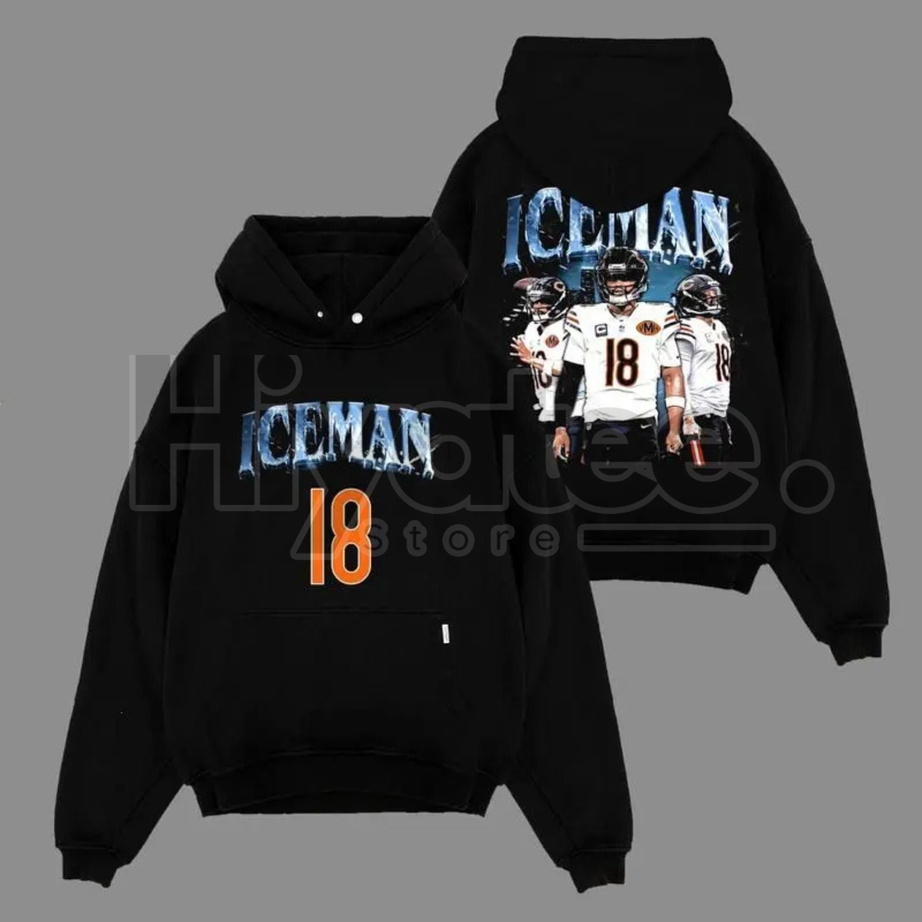 Caleb Williams "Iceman 18" Bears Game Day Hoodie - Hiyatee