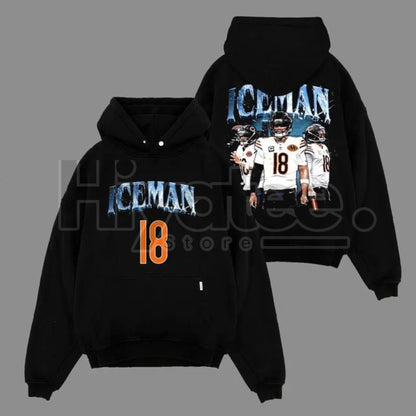 Caleb Williams "Iceman 18" Bears Game Day Hoodie - Hiyatee
