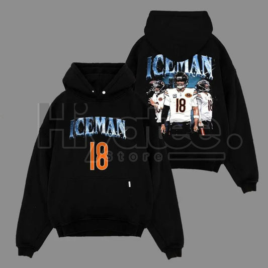 Caleb Williams "Iceman 18" Bears Game Day Hoodie - Hiyatee