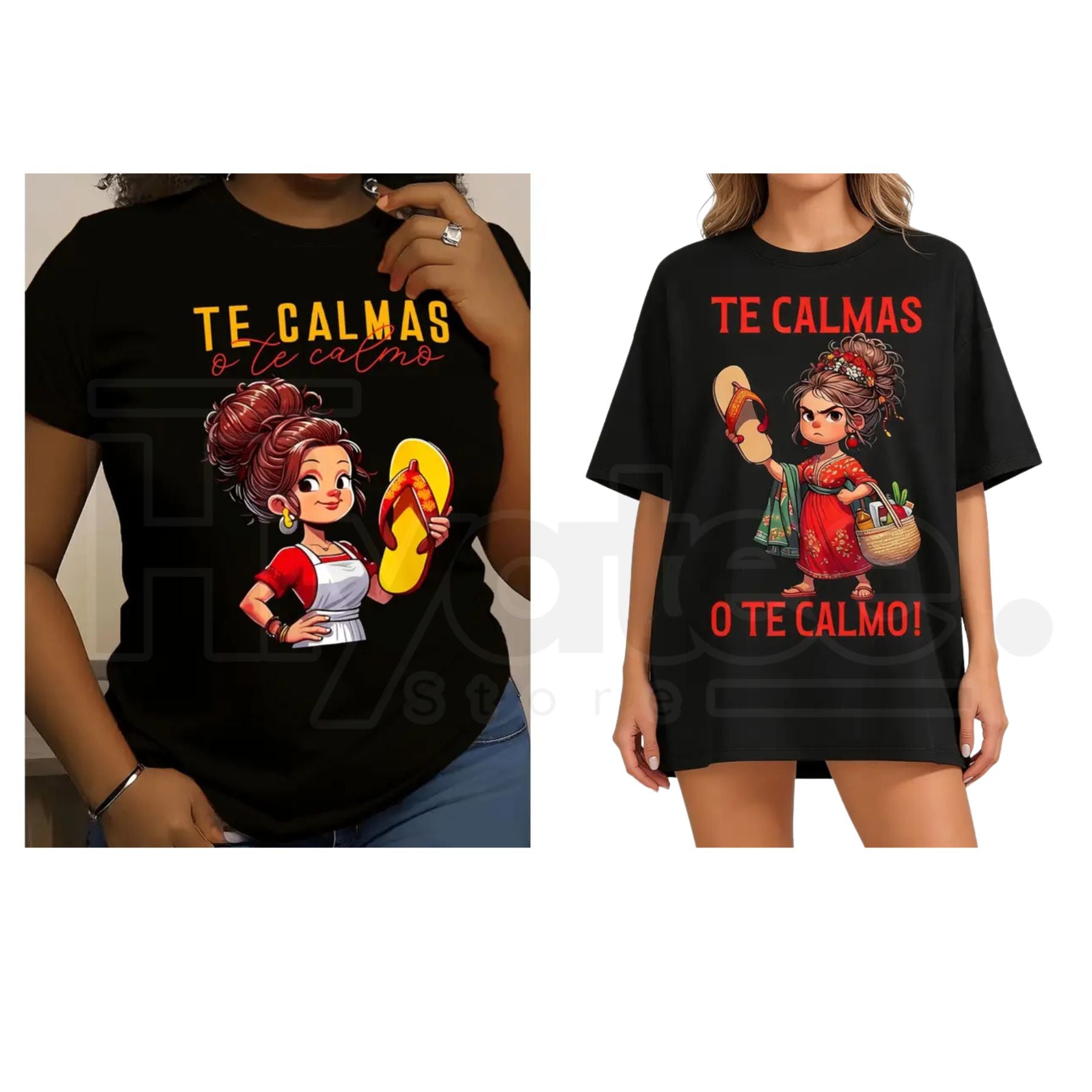 "Calm Or I Will Calm You" – Funny Mexican Mom Spanish Graphic Top - Hiyatee