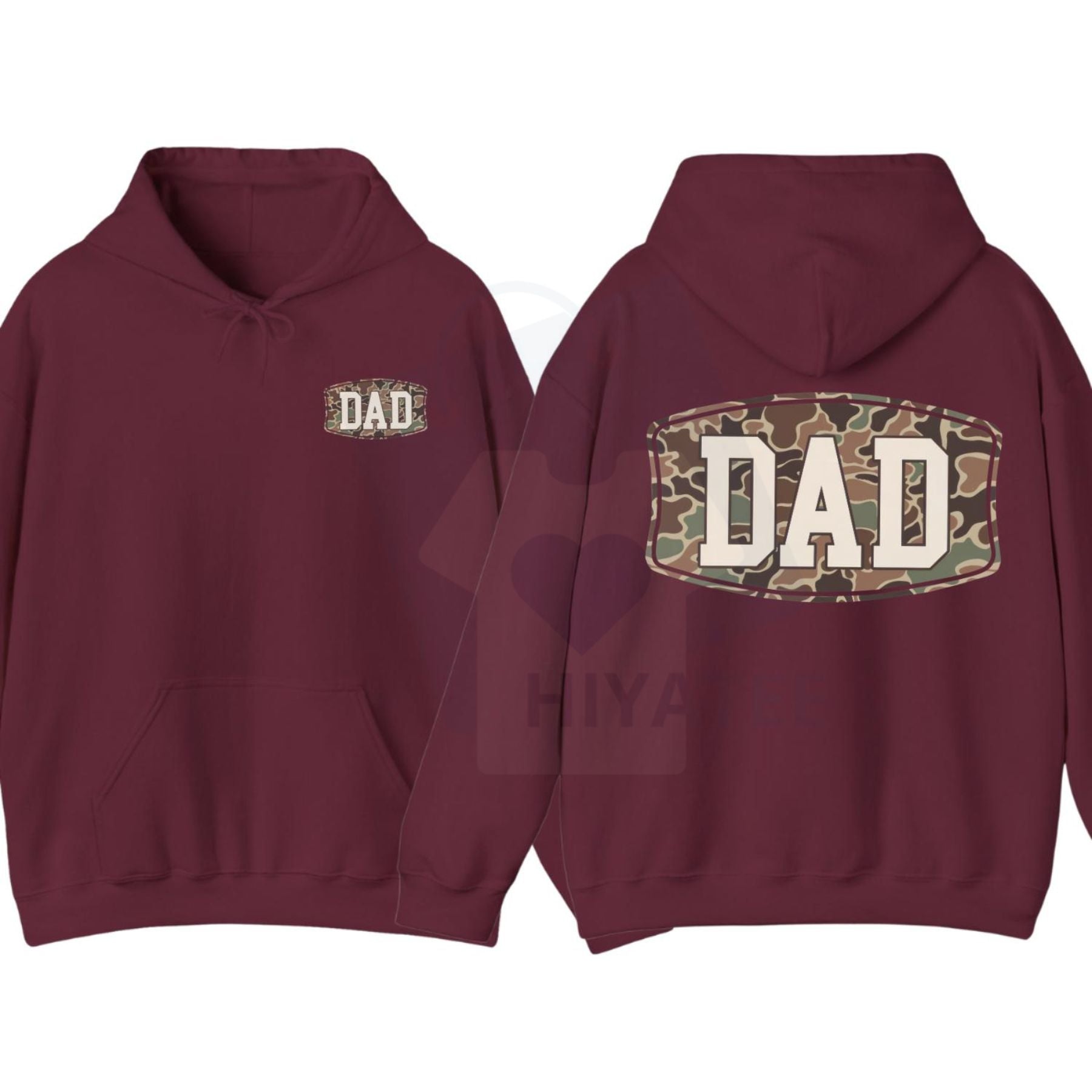 Camo Dad 2-Sided Hoodie – Funny Camouflage Graphic Pullover - Hiyatee