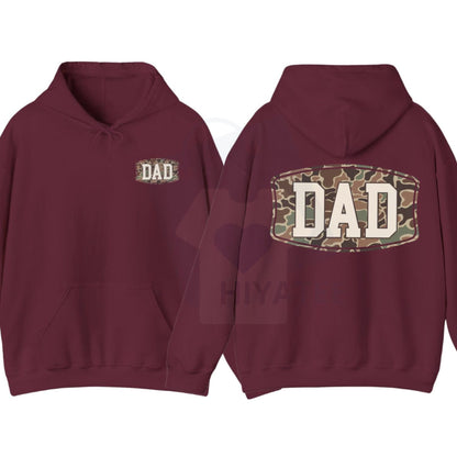 Camo Dad 2-Sided Hoodie – Funny Camouflage Graphic Pullover - Hiyatee
