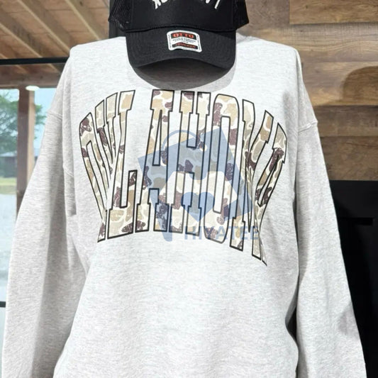 Camo State Sweatshirt – Unisex Camouflage State Crewneck, Custom State Pride Pullover, Unique Gift - Hiyatee