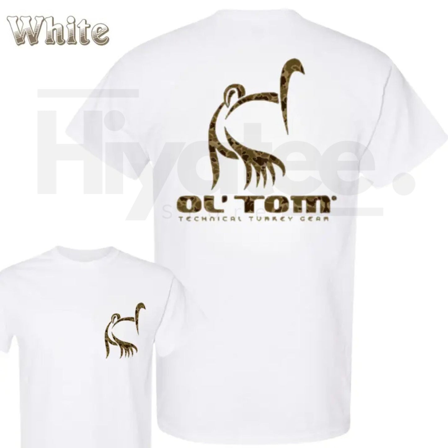 "Camo Turkey" – Front & Back Hunting Lifestyle Graphic Top - Hiyatee