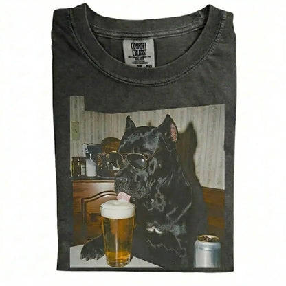 Comfort Colors 50+ Dog Breeds Available Drinking Beer Shirt – Vintage 90s Funny Edgy Dog Meme Tee, Unisex Casual Streetwear Gift