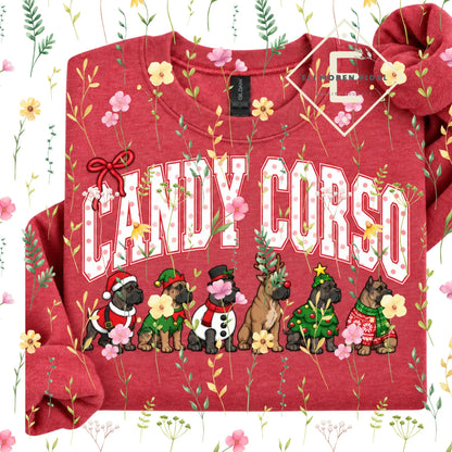 Christmas 30+ Dog Breed Sweatshirt – Merry Dogmas Holly Xmas Pullover, Vintage Santa Dog Lover Crewneck