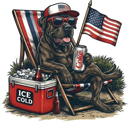 Comfort Colors® Funny 4th of July Dog Shirt – Retro Labrador Diet Coke Patriotic Tee