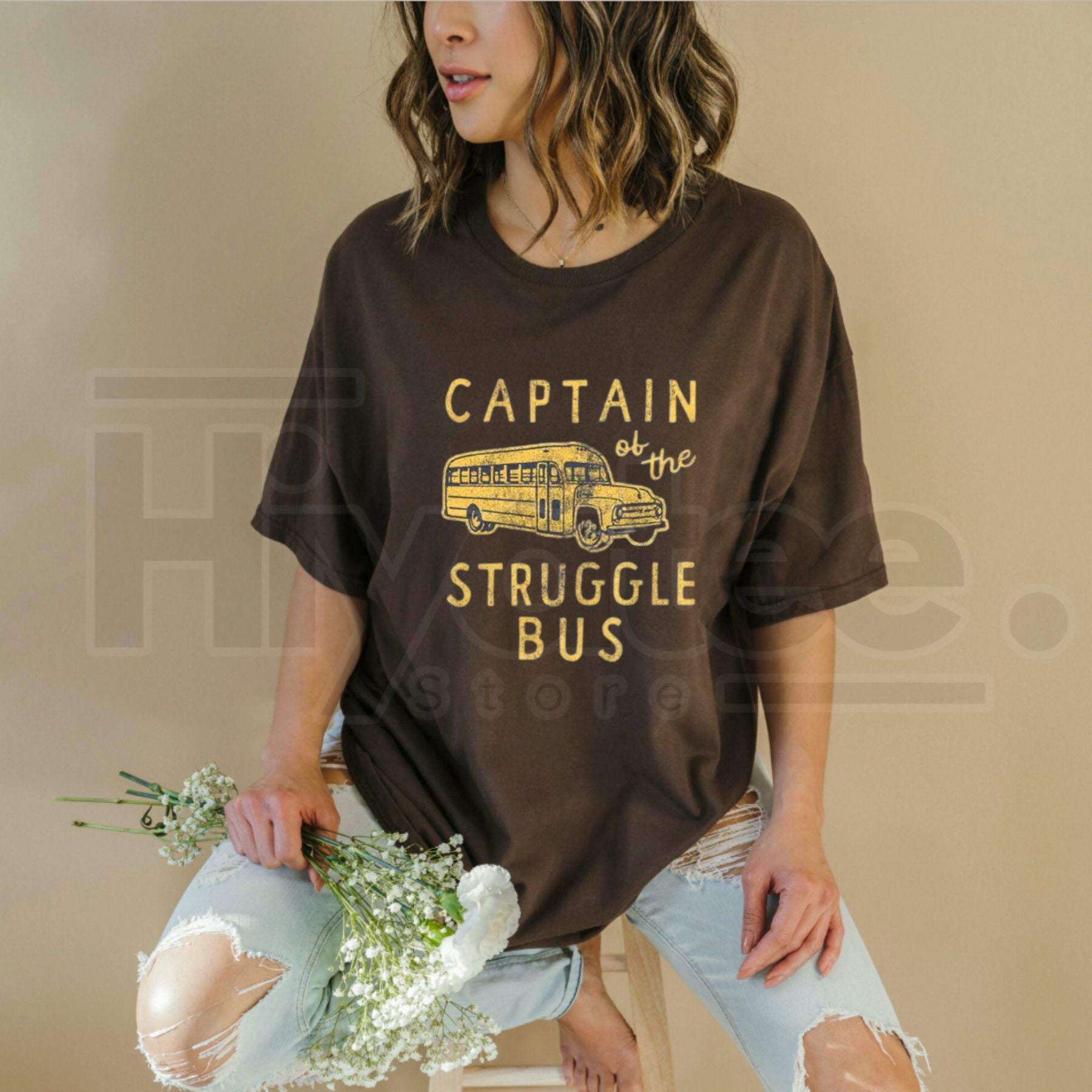 "Captain of The Struggle Bus" – Funny Sarcastic Novelty Graphic Top - Hiyatee