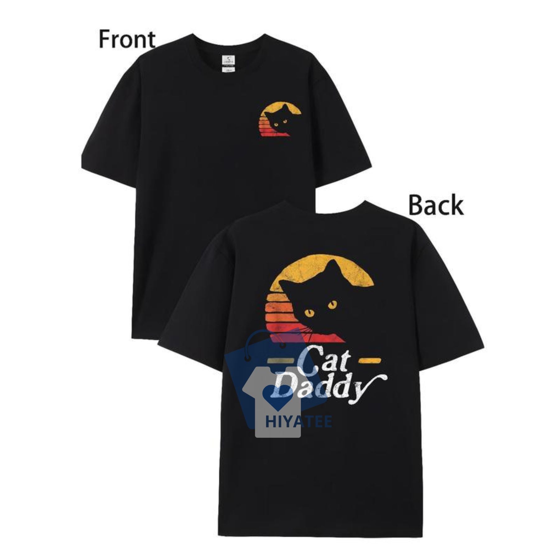 Cat Daddy Vintage T-Shirt – 80s Style Distressed Graphic Tee for Summer-Hiyatee