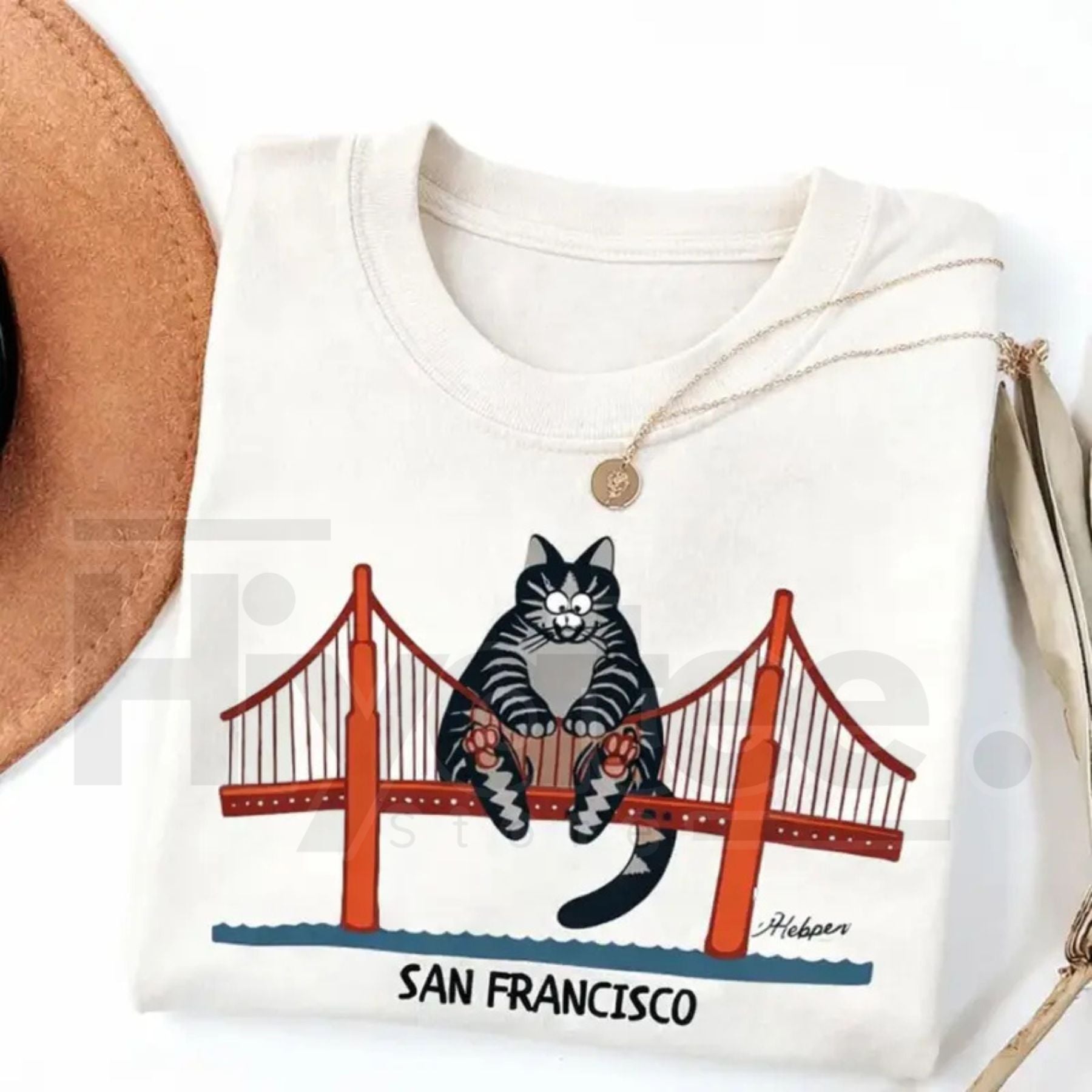 "Cat In San Francisco" – Golden Gate Bridge Popular Movie Parody Top - Hiyatee