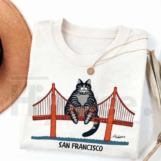 "Cat In San Francisco" – Golden Gate Bridge Popular Movie Parody Top - Hiyatee