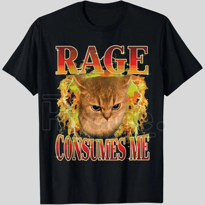 "Cat Rage Is Consuming Me" Classic T-Shirt – Funny Angry Meme Cat Humor Tee - Hiyatee