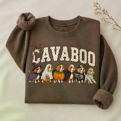 Dark Chocolate 30+ Halloween Dog Breeds Sweatshirt – Spooky Season Dog Mom Crewneck, Cozy Autumn Dog Lover Pullover