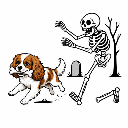 Comfort Colors 50+ Dog Breeds Halloween Skeleton Tee