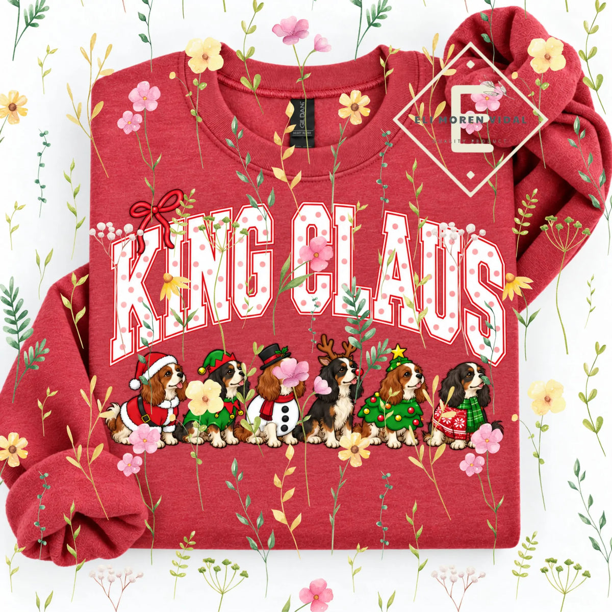Christmas 30+ Dog Breed Sweatshirt – Merry Dogmas Holly Xmas Pullover, Vintage Santa Dog Lover Crewneck
