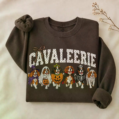 Dark Chocolate 30+ Halloween Dog Breeds Sweatshirt – Spooky Season Dog Mom Crewneck, Cozy Autumn Dog Lover Pullover