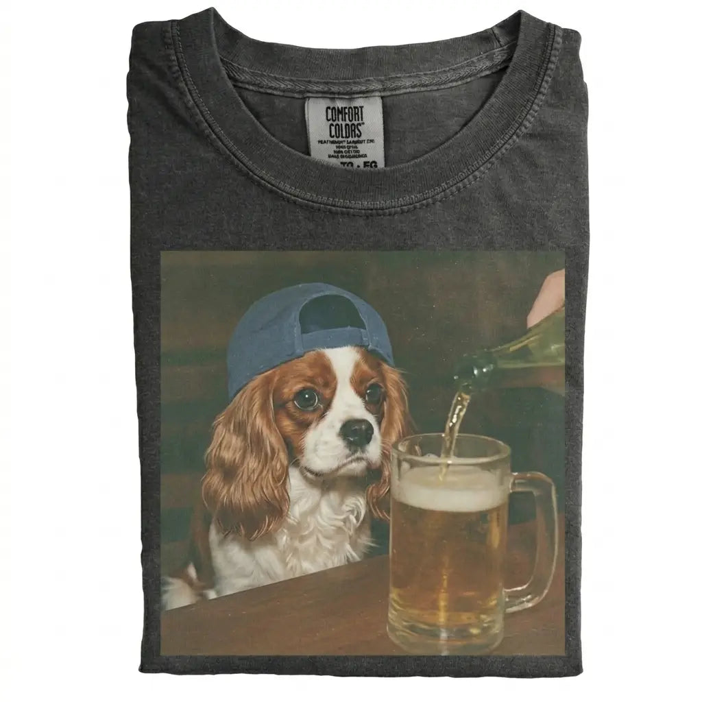 Comfort Colors 50+ Dog Breeds Available Beer Shirt – Vintage 90s Funny Edgy Dog Meme Tee, Unisex Casual Streetwear Gift