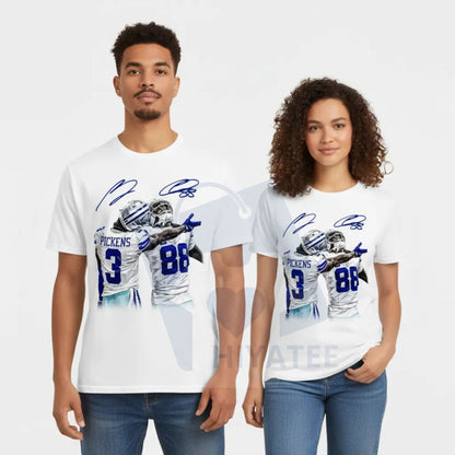CeeDee Lamb and George Pickens Graphic T-Shirt – Football Fan Street Style - Hiyatee