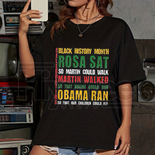 Celebrating Black History Month Premium T-Shirt – Rosa, Martin, Obama Graphic Tee - Hiyatee