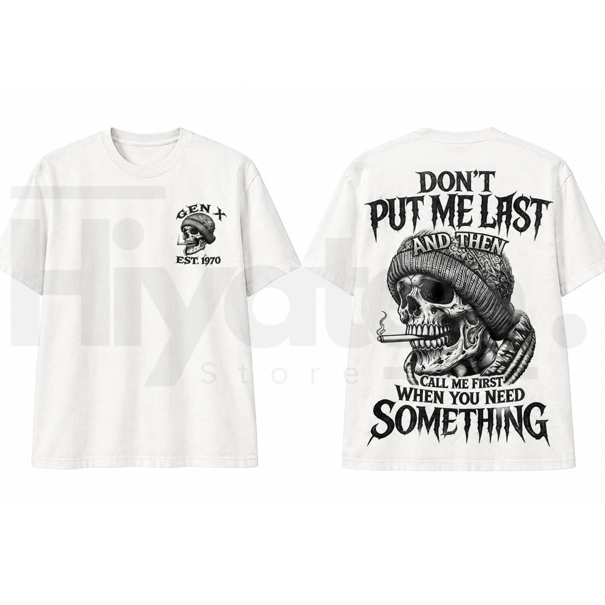 Chaosmoda Generation X Custom Year Skull T-Shirt – Vintage Streetwear Tee - Hiyatee