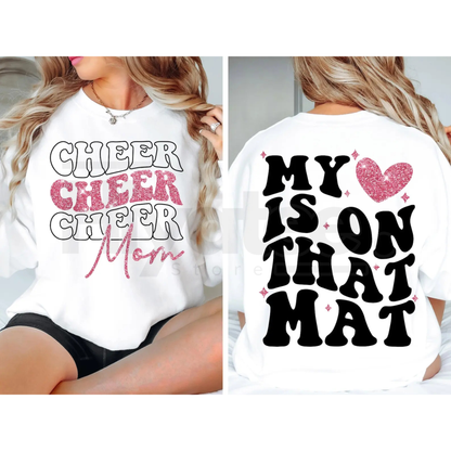 "Cheer Mom" Game Day T-Shirt – Sparkling Cheerleader Competition Graphic Tee - Hiyatee